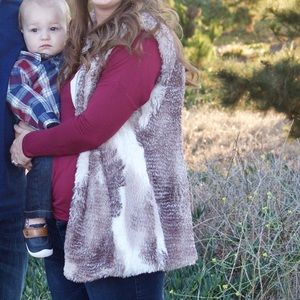 Cabi Aspen Vest- Polyester faux fur